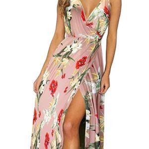 Floral maxi dress with slit